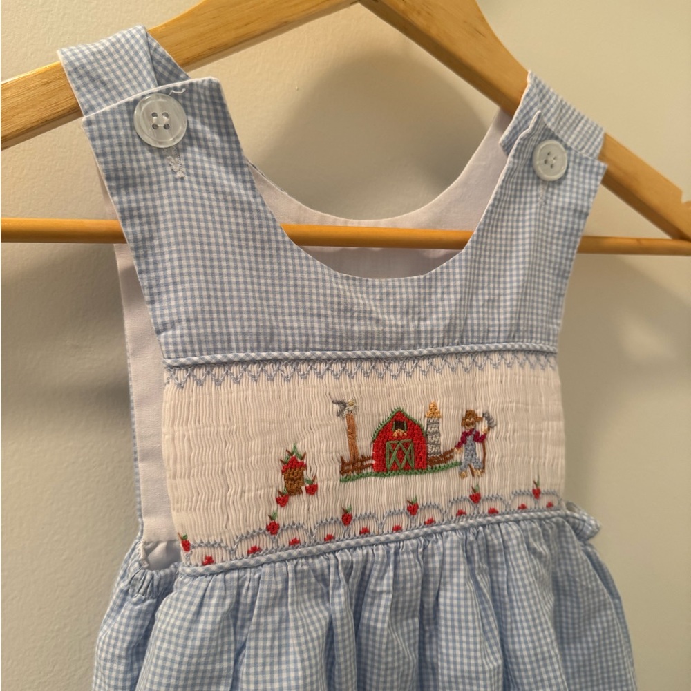 Cupcake Originals Smocked 24 Month Blue & White Outfit